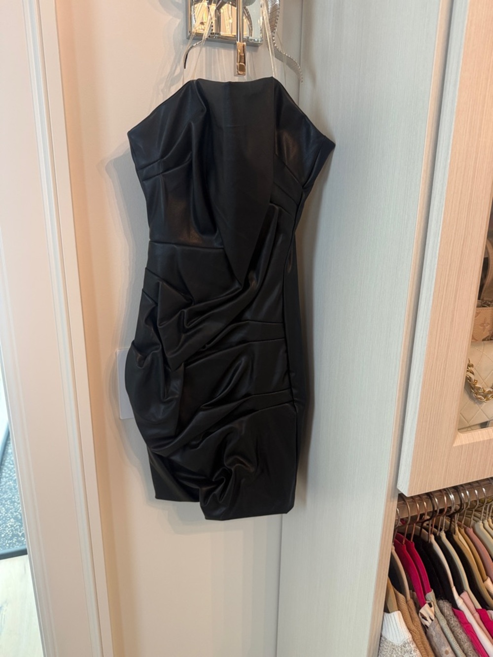 DO+BE Black Strapless Ruched Cocktail Dress